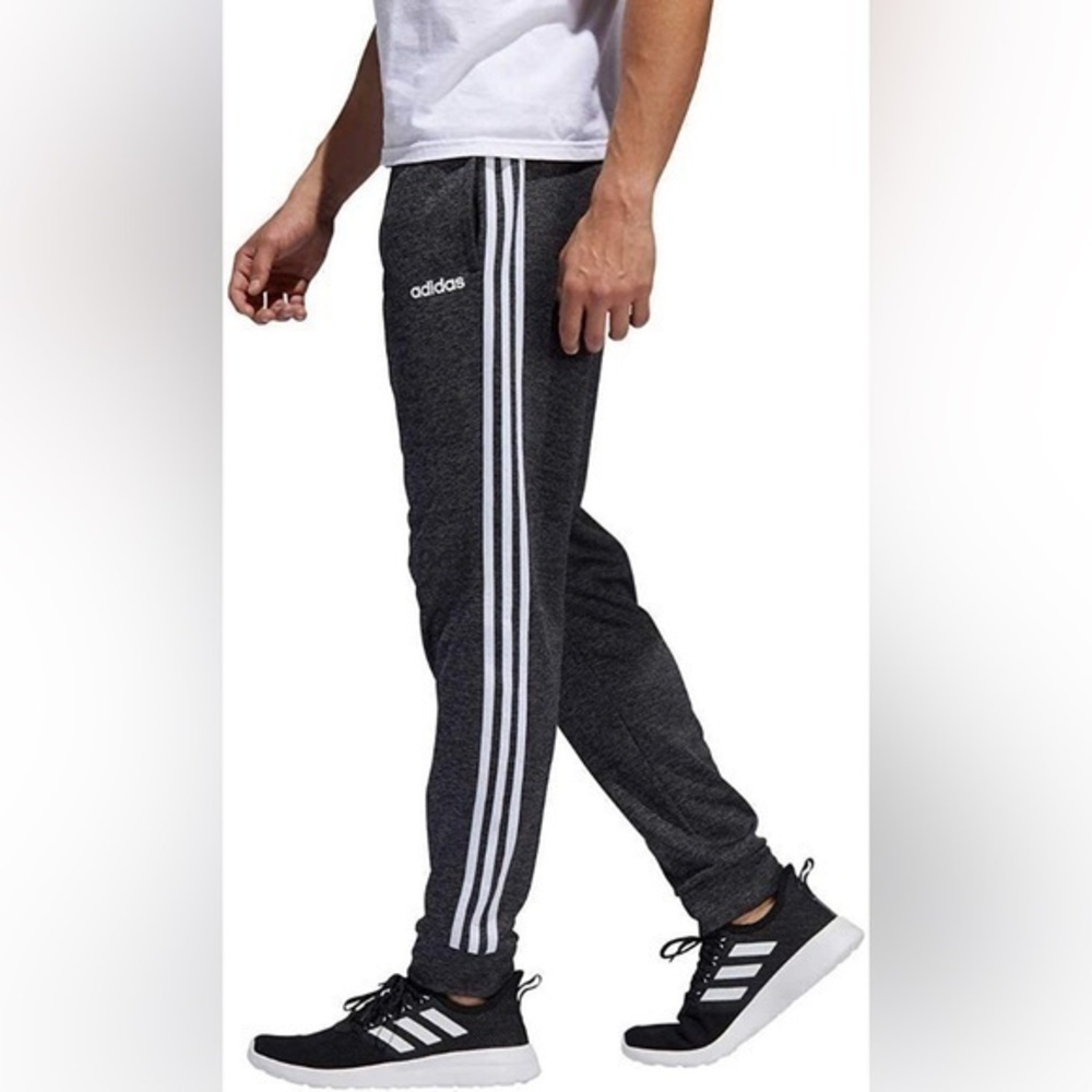 Adidas Men’s 3S Climawarm Sweat Pants Hoggers Black White Gray Men’s Size Medium